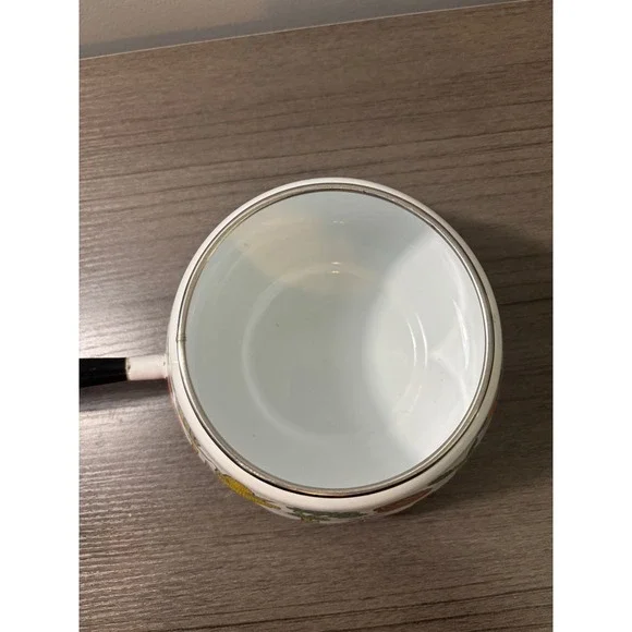 VTG MCM San Ignacio Enamelware Fondue Pot Colorful Seafood & Vegetable Motif - Picture 7 of 8